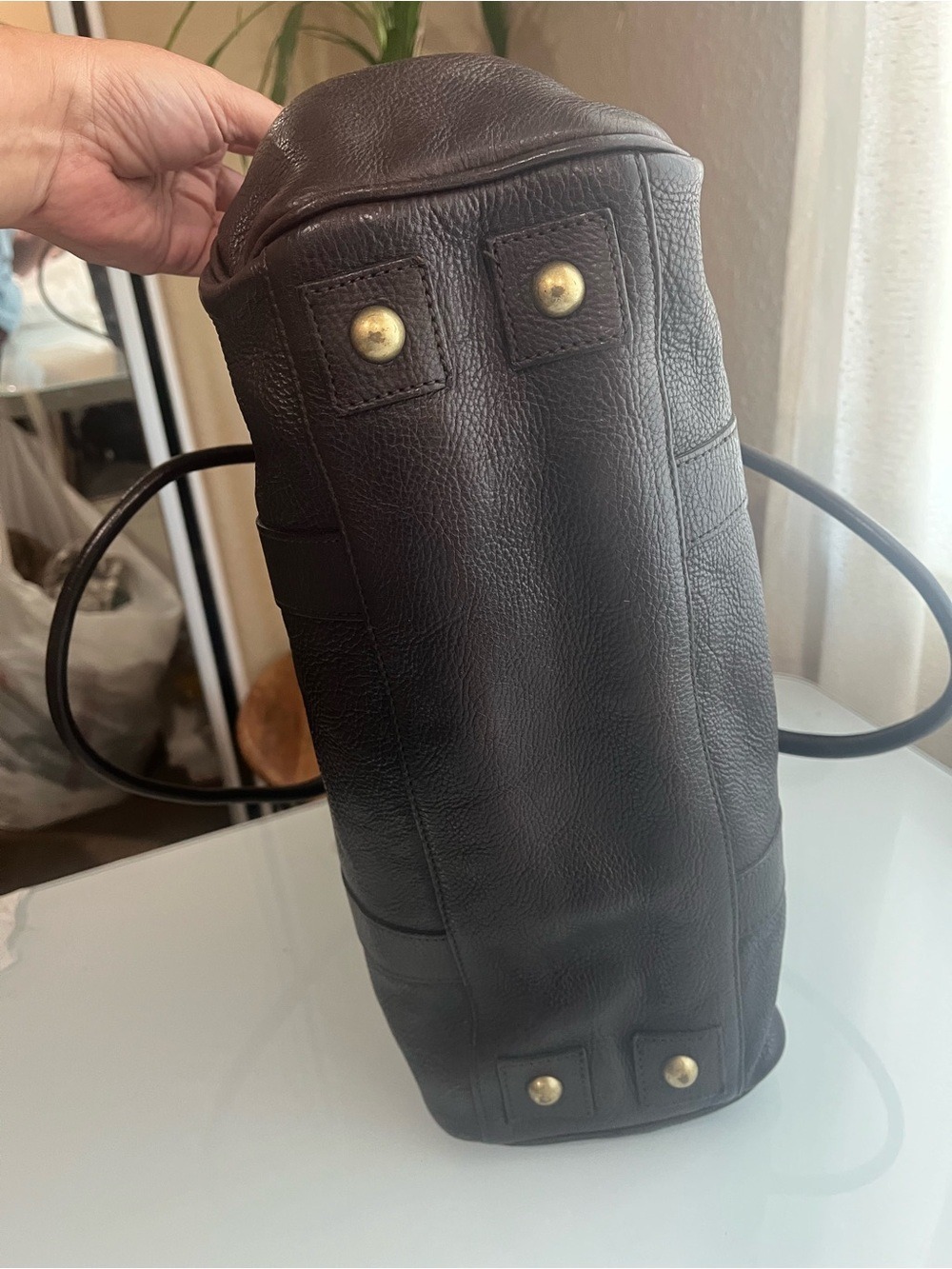 MULBERRY ESPRESSO NATURAL GRAIN LEATHER BAYSWATER - Picture 4 of 14